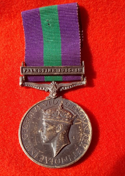 General Service Medal (GVIR) With PALESTINE 1945-48 Clasp - Medals And ...