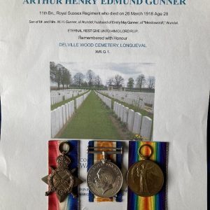 Royal Sussex Regiment Officer casualty medals