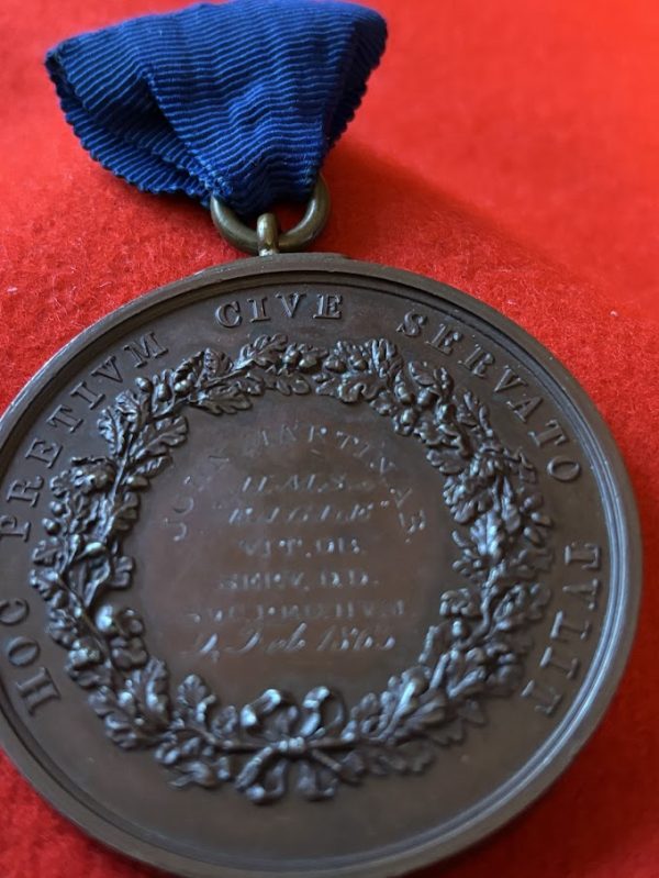 Royal Humane Society Medal 1865 to JOHN MARTIN H.M.S. EAGLE 1865