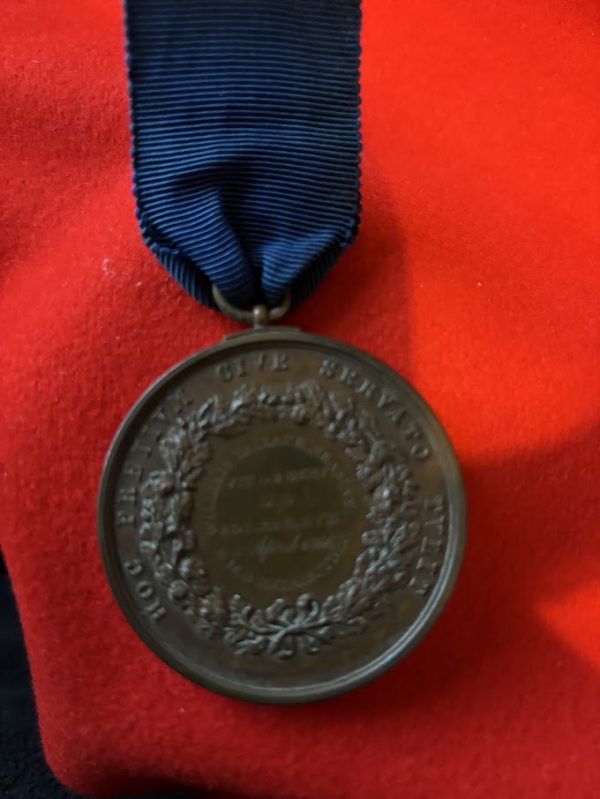 Royal Humane Society Medal WILLIAM TALLACK SEAMAN. HMS RETRIBUTION 1856