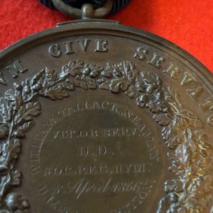 Royal Humane Society Medal WILLIAM TALLACK SEAMAN. HMS RETRIBUTION 1856