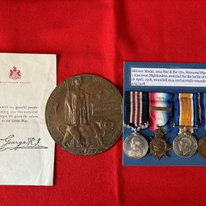 Cameron Highlanders Casualty Gallantry medal group