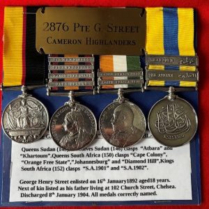 Cameron Highlanders Sudan Medal group