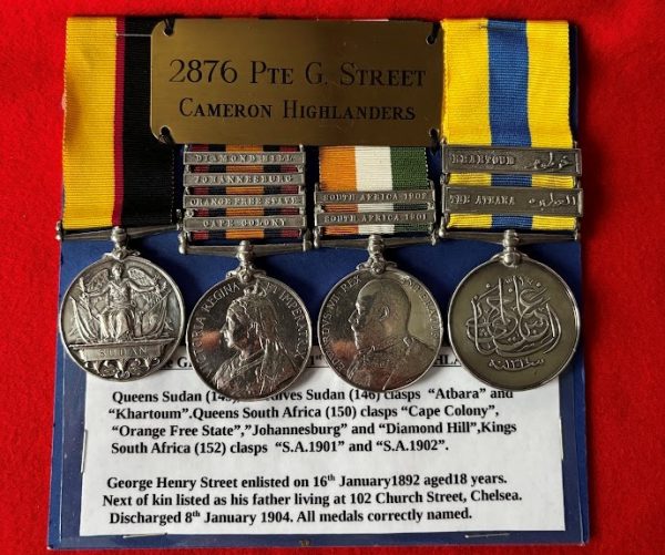 Cameron Highlanders Sudan Medal group