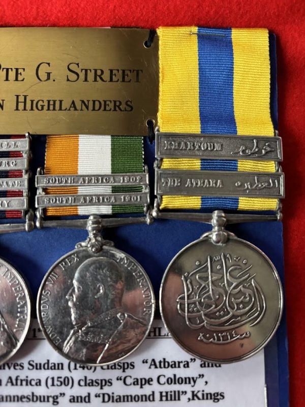 Cameron Highlanders Sudan Medal group