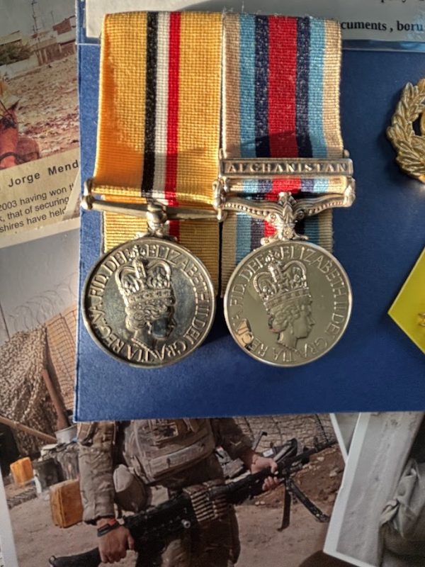 Lancs Regt Op Telic Iraq Medal & Op Herrick Afghanistan medal pair