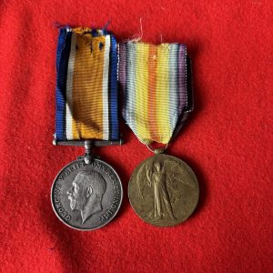 Deserter Great War Medal pair to Wilfred Lodge