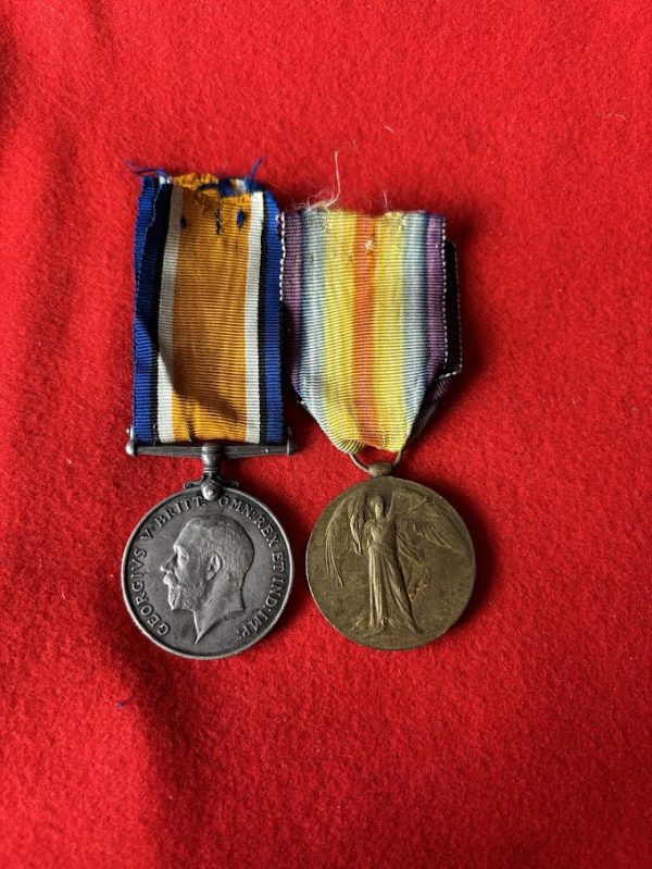 Deserter Great War Medal pair to Wilfred Lodge