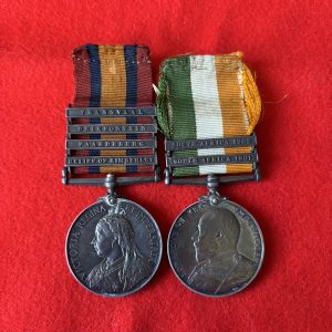 Anglo Boer War medal pair to Hussars