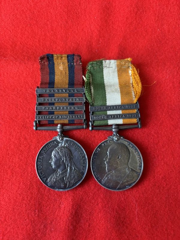 Anglo Boer War medal pair to Hussars