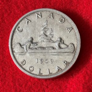 1959 CANADA SILVER ONE DOLLAR COIN