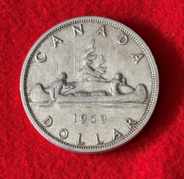 1959 CANADA SILVER ONE DOLLAR COIN